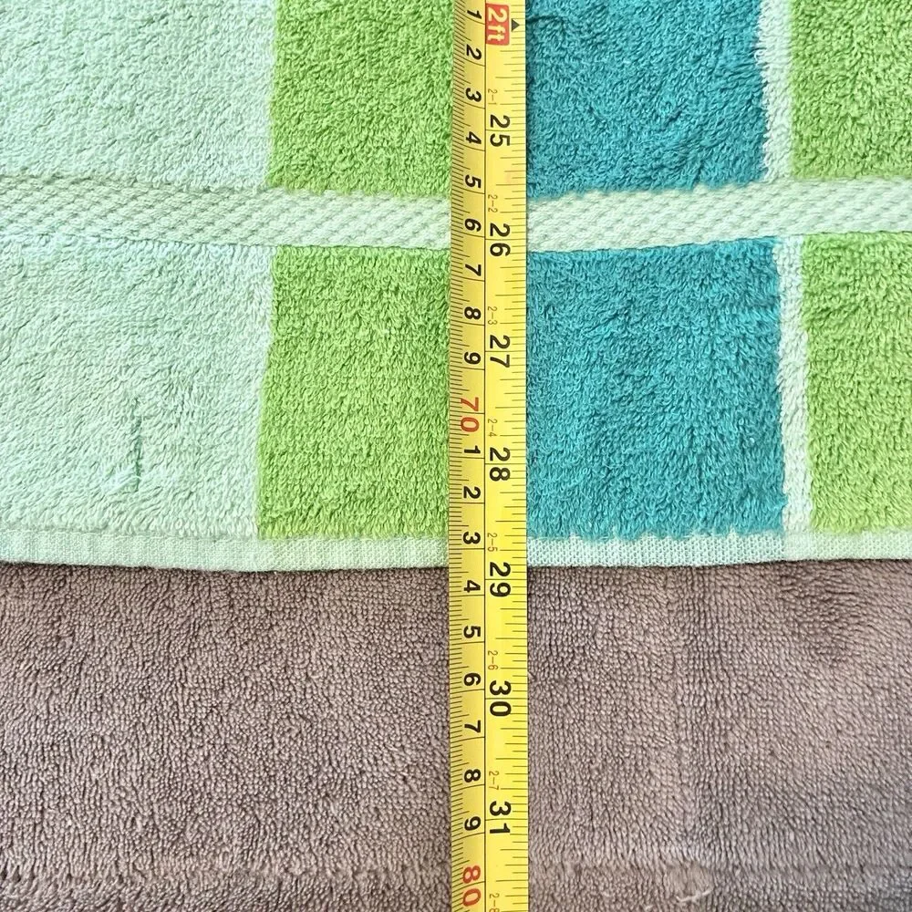 Vintage Fieldcrest Towel Set Green Stripe, 1 Bath, 2 Hand, 3 Pc Royal Velvet